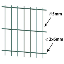 Painel de vedação de arame duplo revestido de PVC verde